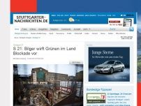 Bild zum Artikel: Stuttgart 21: S 21: Bilger wirft Grünen im Land Blockade vor