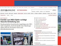 Bild zum Artikel: Rechtsextremismus: 
			  Familie von NSU-Opfer schlägt Gaucks Einladung aus