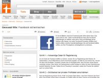 Bild zum Artikel: Gewusst Wie: Facebook sichermachen