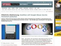 Bild zum Artikel: Plötzliche Abstimmung: Koalition will Google-Steuer durchs Parlament peitschen