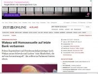 Bild zum Artikel: Friedensnobelpreisträger: 
			  Wałęsa will Homosexuelle auf letzte Bank verbannen