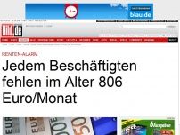 Bild zum Artikel: Renten-Alarm - Jedem Beschäftigten fehlen im Alter 806 Euro/Monat