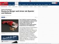 Bild zum Artikel: Durchschnittshaushalt berechnet - Deutsche Bürger weit ärmer als Spanier und Italiener