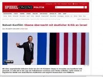 Bild zum Artikel: Nahost-Konflikt: Obama überrascht mit deutlicher Kritik an Israel