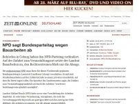 Bild zum Artikel: Straßenbauarbeiten: 
			  NPD sagt Bundesparteitag wegen Bauarbeiten ab