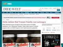 Bild zum Artikel: Hessen: Diebe stehlen fünf Tonnen Nutella von Lastwagen