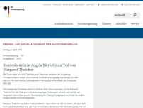 Bild zum Artikel: Bundeskanzlerin Angela Merkel zum Tod von Margaret Thatcher