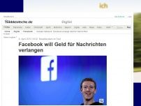 Bild zum Artikel: Bezahlsystem im Test: Facebook will Geld für Nachrichten verlangen