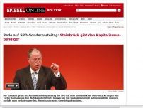 Bild zum Artikel: Rede auf SPD-Sonderparteitag: Steinbrück gibt den Kapitalismus-Bändiger