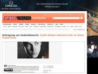 Bild zum Artikel: Aufregung um Gedenkbesuch: Justin Bieber blamiert sich im Anne-Frank-Haus
