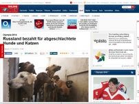 Bild zum Artikel: Sotschi 2014 - Olympia brutal: Belohnung für abgeschlachtete Tiere
