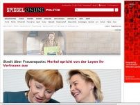 Bild zum Artikel: Streit über Frauenquote: Merkel spricht von der Leyen ihr Vertrauen aus