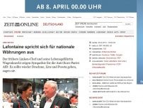 Bild zum Artikel: Linke und AfD: 
			  Lafontaine spricht sich für nationale Währungen aus