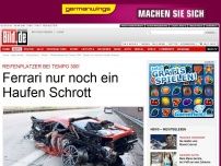 Bild zum Artikel: Crash bei Tempo 300! - Ferrari nur noch ein Haufen Schrott