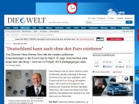 Bild zum Artikel: Hans-Werner Sinn: 'Deutschland kann auch ohne den Euro existieren'