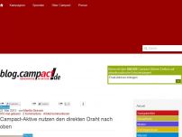 Bild zum Artikel: Campact-Aktive nutzen den direkten Draht nach oben