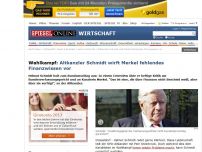 Bild zum Artikel: Wahlkampf: Altkanzler Schmidt wirft Merkel fehlendes Finanzwissen vor