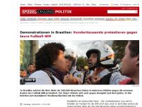 Bild zum Artikel: Demonstrationen in Brasilien: Hunderttausende protestieren gegen teure Fußball-WM