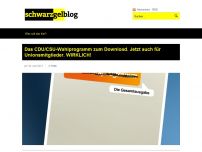 Bild zum Artikel: Das CDU/CSU-Wahlprogramm zum Download. Jetzt auch für Unionsmitglieder. WIRKLICH!