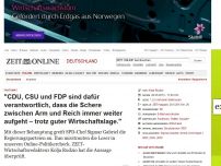 Bild zum Artikel: Faktomat: 
			  'CDU, CSU und FDP sind dafür verantwortlich, dass die Schere zwischen Arm und Reich immer weiter aufgeht – trotz guter Wirtschaftslage.'