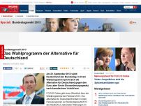 Bild zum Artikel: Bundestagswahl 2013 - Das Wahlprogramm der Alternative für Deutschland