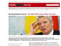 Bild zum Artikel: Bundespräsident Gauck: 'Die NSA-Affäre beunruhigt mich sehr'