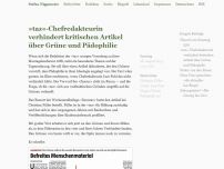 Bild zum Artikel: »taz«-Chefredakteurin verhindert kritischen Artikel über Grüne und Pädophilie