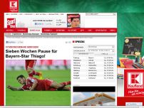Bild zum Artikel: Syndesmosebandriss  -  

Sieben Wochen Pause für Bayern-Star Thiago!