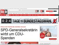 Bild zum Artikel: Peinliche Panne - SPD-Generalsekretärin wirbt um CDU-Spenden