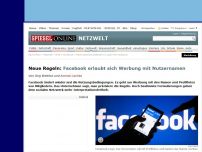 Bild zum Artikel: Neue Regeln: Facebook erlaubt sich Werbung mit Nutzernamen