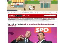 Bild zum Artikel: TV-Duell mit Merkel: Gabriel korrigiert Steinbrücks Aussagen zu Pensionen