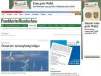 Bild zum Artikel: Energiewende - Ökostrom ist langfristig billiger