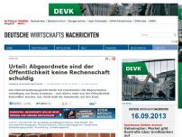 Bild zum Artikel: Urteil: Abgeordnete sind der Öffentlichkeit keine Rechenschaft schuldig