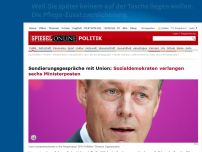 Bild zum Artikel: Sondierungsgespräche mit Union: Sozialdemokraten verlangen sechs Ministerposten