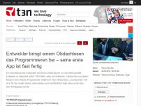 Bild zum Artikel: Entwickler bringt einem Obdachlosen das Programmieren bei – seine erste App ist fast fertig