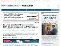 Bild zum Artikel: Es wird ernst: SPD unterstützt IFW Zwangsabgabe auf Vermögen