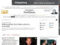 Bild zum Artikel: Hollywood-Star Paul Walker (40) stirbt bei Autounfall