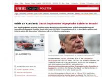 Bild zum Artikel: Kritik an Russland: Gauck boykottiert olympische Spiele in Sotschi