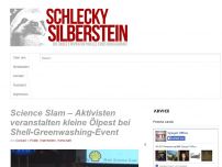 Bild zum Artikel: Science Slam – Aktivisten veranstalten kleine Ölpest bei Shell-Greenwashing-Event