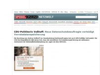 Bild zum Artikel: CDU-Politikerin Voßhoff: Neue Datenschutzbeauftragte verteidigt Vorratsdatenspeicherung