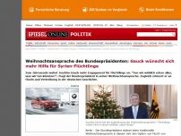 Bild zum Artikel: Weihnachtsansprache des Bundespräsidenten: Gauck wünscht sich mehr Hilfe für Syrien-Flüchtlinge