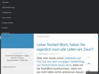 Bild zum Artikel: Lieber Norbert Blüm, haben Sie eigentlich noch alle Latten am Zaun?