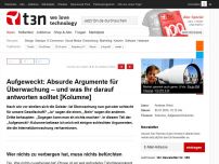 Bild zum Artikel: Aufgeweckt: Absurde Argumente für Überwachung – und was intelligente Menschen darauf antworten sollten [Kolumne]