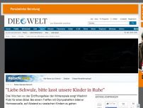 Bild zum Artikel: Putins Olympia-Wunsch: 'Liebe Schwule, bitte lasst unsere Kinder in Ruhe'