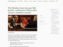 Bild zum Artikel: Wie Markus Lanz ein paar Mal bei der »schönsten Linken aller Zeiten« einhaken musste