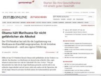 Bild zum Artikel: Drogenpolitik: 
			  Obama hält Marihuana für nicht gefährlicher als Alkohol