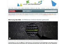 Bild zum Artikel: Warnung des BSI: 16 Millionen E-Mail-Konten geknackt