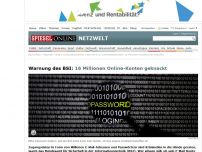 Bild zum Artikel: Warnung des BSI: 16 Millionen E-Mail-Konten geknackt