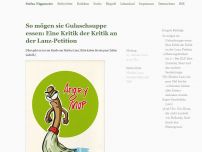 Bild zum Artikel: So mögen sie Gulaschsuppe essen: Eine Kritik der Kritik an der Lanz-Petition