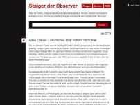 Bild zum Artikel: Alles Trauer - Deutscher Rap kommt nicht klar